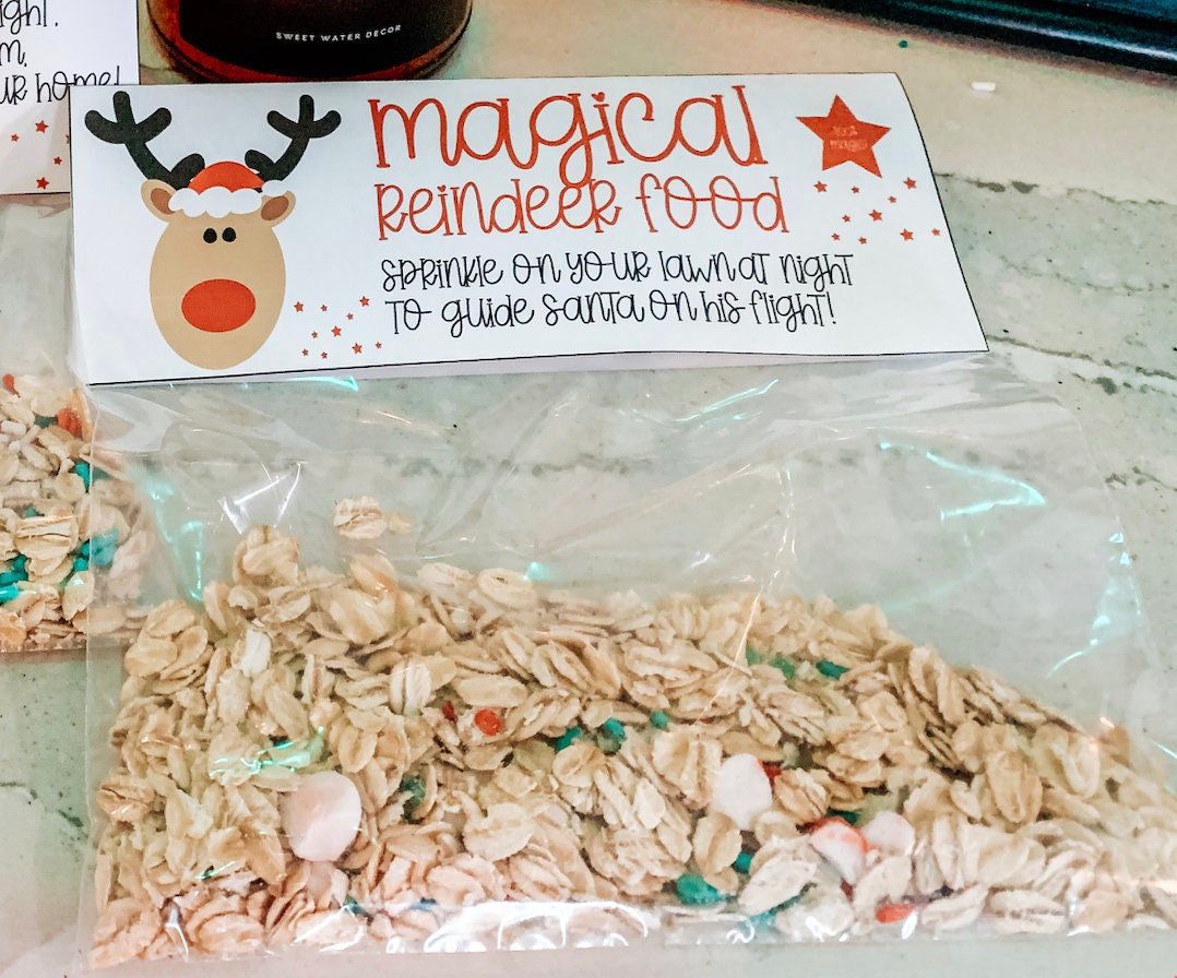 Magic Reindeer Food Christmas Treat Bag Sticker Printable - Etsy
