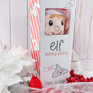 Elf Rekwizyt do druku – Świąteczna budka z całusami i elfami