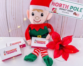 Elf Props, Tiny Elf Donut Box, Instant Digital Download, Easy Elf Ideas, Printable, Family Tradition, Christmas Elf Idea, Last Minute Elf