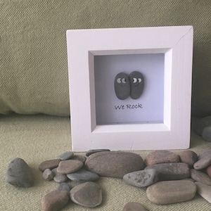 We rock. Pebble art picture, great for valentines/Galentines or for a friend/business partner image 1