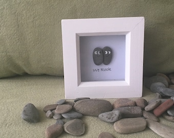 We rock. Pebble art picture, great for valentines/Galentines or for a friend/business partner