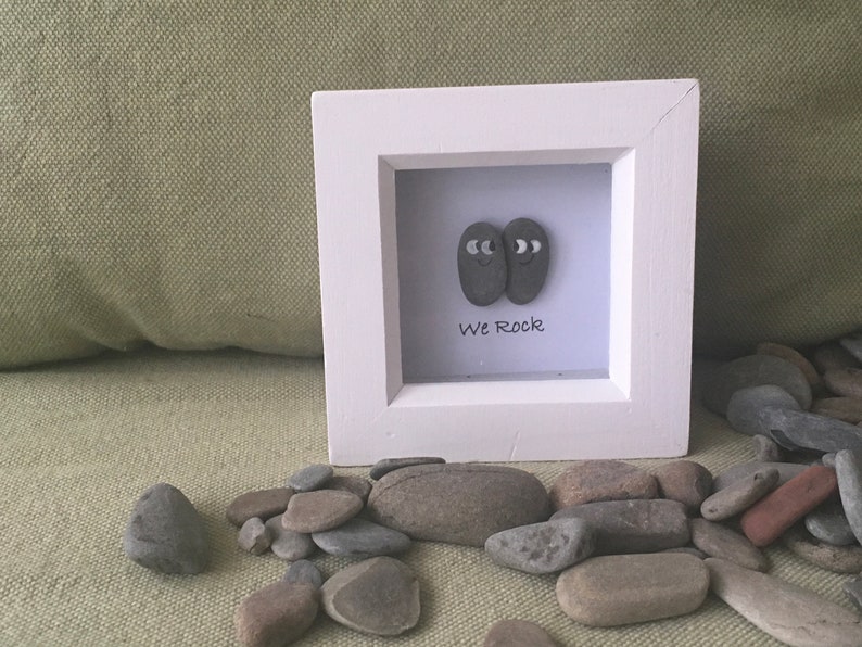 We rock. Pebble art picture, great for valentines/Galentines or for a friend/business partner image 1