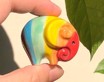 Rainbow Elephant, Ceramic Elephants, LGBT Pride Elephant, Gift For Elephant Lover