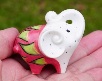 Lucky Dragon Fruit Elefant Figur, Elefant für Reichtum und Glück Rüssel, Elefant Geschenk für Mama