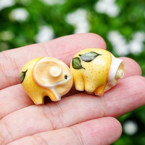 Lemon Elephant Figurine, Lemon Necklace, Lemon Charm, Lemon Fruit Charm, Unique Gifts