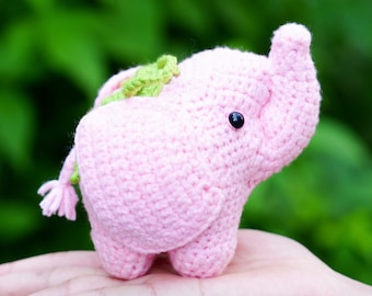 Crochet Pink Elephant, Peach Elephant, Amigurumi Elephant, Stuffed Elephant