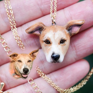 Custom Dog Necklace, Handmade Portrait Pet Jewelry, Personalized Dog Gift, Hand Painted