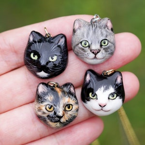 Custom Cat Brooch, Custom Porcelain Cat Pin, Kitty Jewelry, Gift For Cat Lover