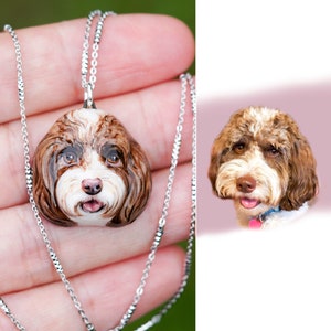 Personalized Dog Portrait Charm, Dog Necklace, Cute Pet Necklace, Amazing Gift For Mom image 1