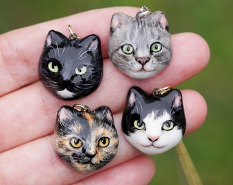 Custom Cat Brooch, Custom Porcelain Cat Pin, Kitty Jewelry, Gift For Cat Lover