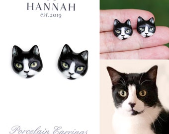 Custom Cat Earrings, Personalized Portrait Pet, Cute Cat Earrings, Memorial Kitty