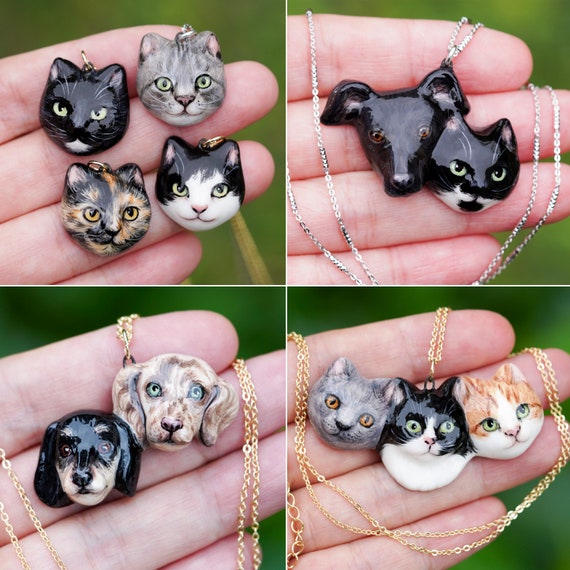 Gioielli per gatti personalizzati, regali Collana con ritratto di