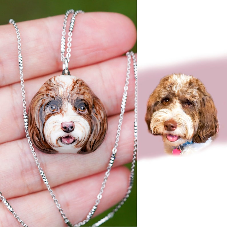 Personalized Dog Portrait Charm, Dog Necklace, Cute Pet Necklace, Amazing Gift For Mom image 1