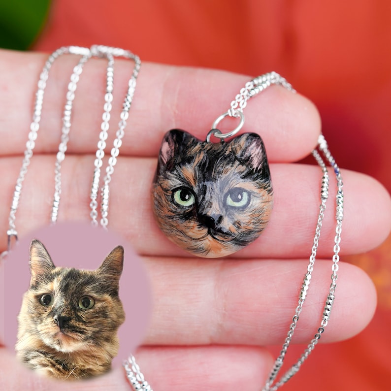 Tortoiseshell Cat Brooch, Tortoiseshell Cat Jewelry, Tortie Cat Jewellery Gift image 5