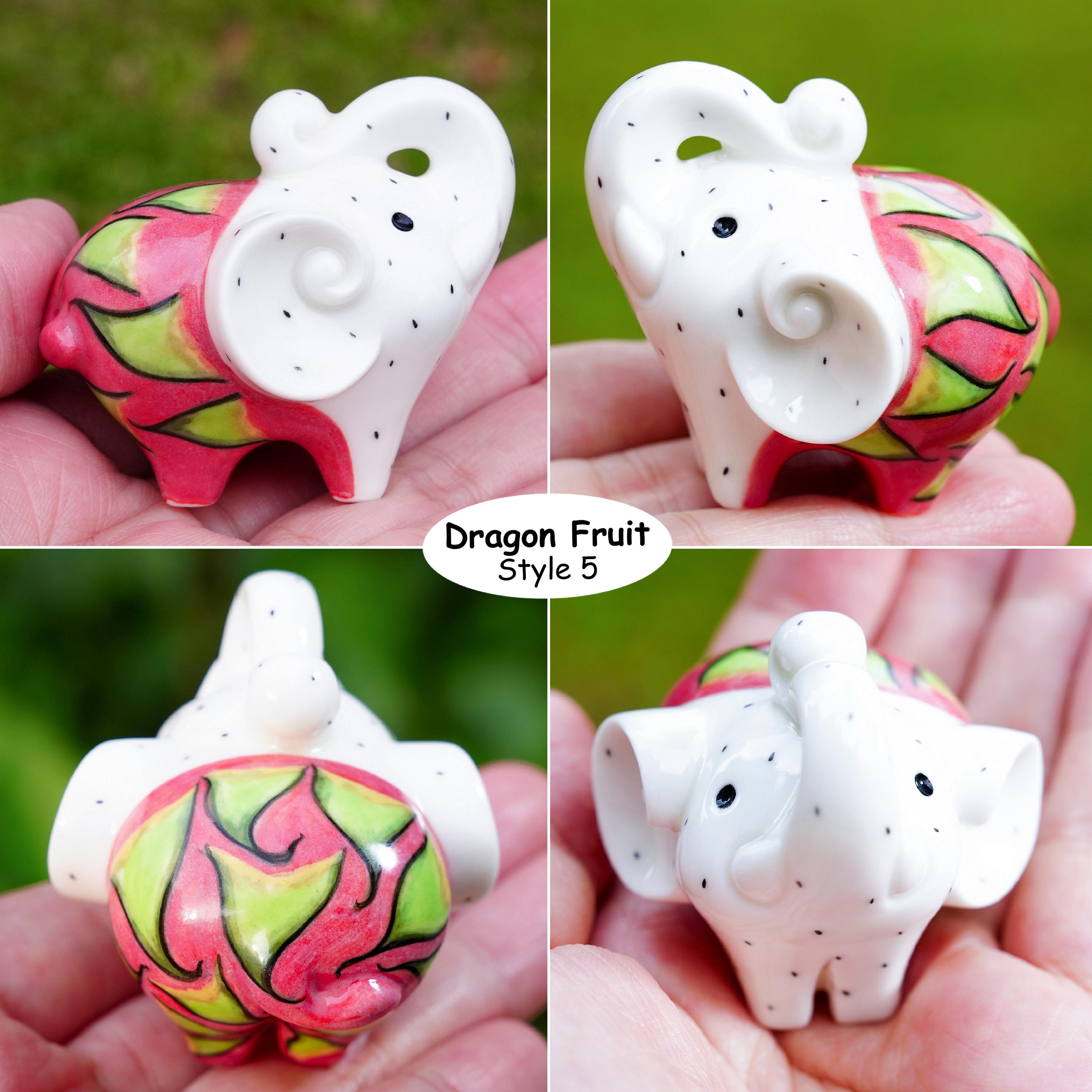 手作り陶器のイチゴの象の置物：ホームデコレーションギフト - Etsy 日本