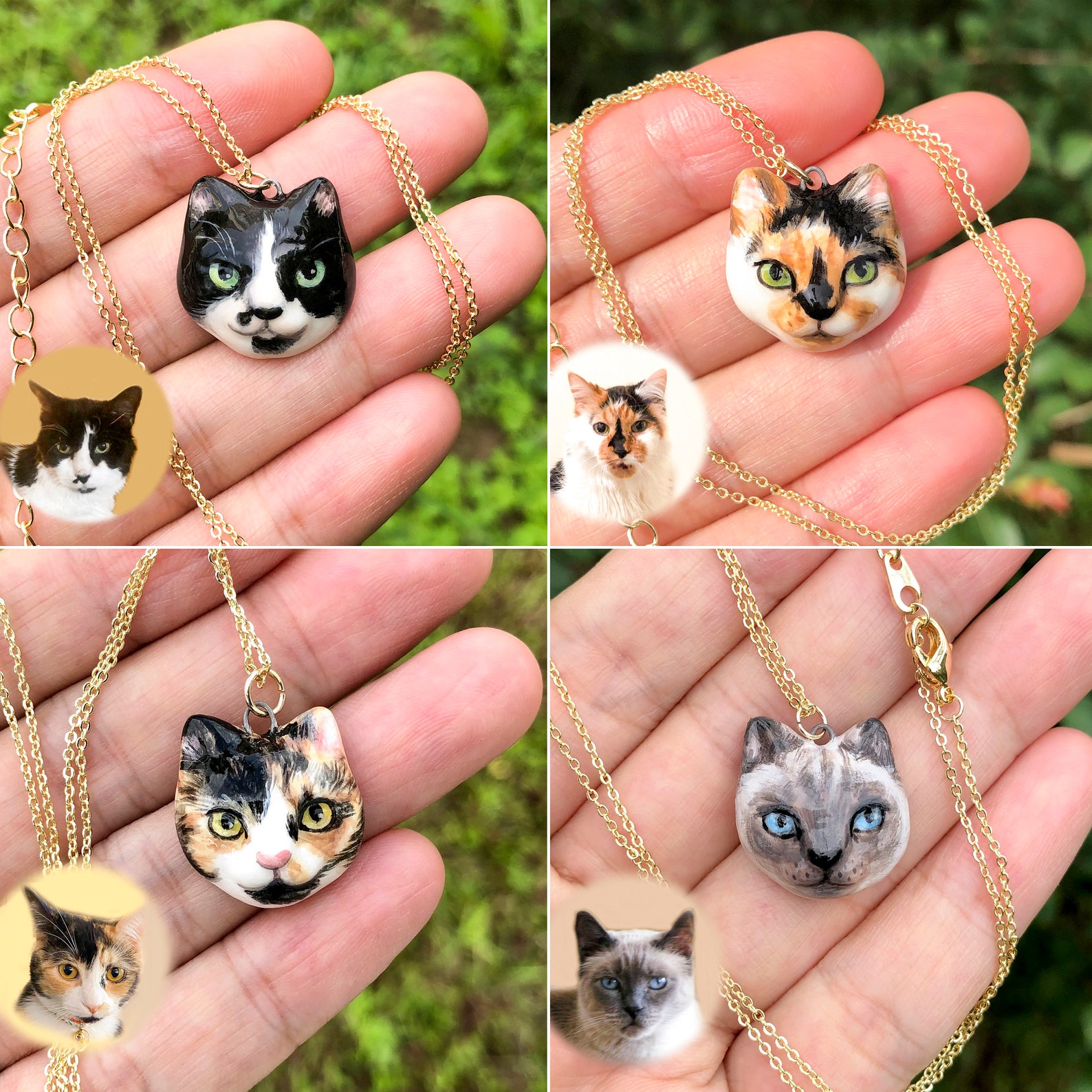 Custom Cat Earrings Personalized Portrait Pet Cute Cat Etsy