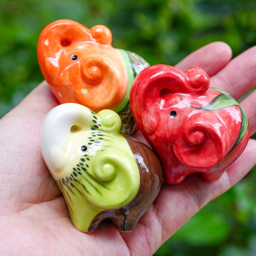 Limited Edition Replica Elephant - Pomegranate (10cm) main image 1
