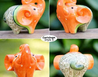 手作り陶器のイチゴの象の置物：ホームデコレーションギフト - Etsy 日本