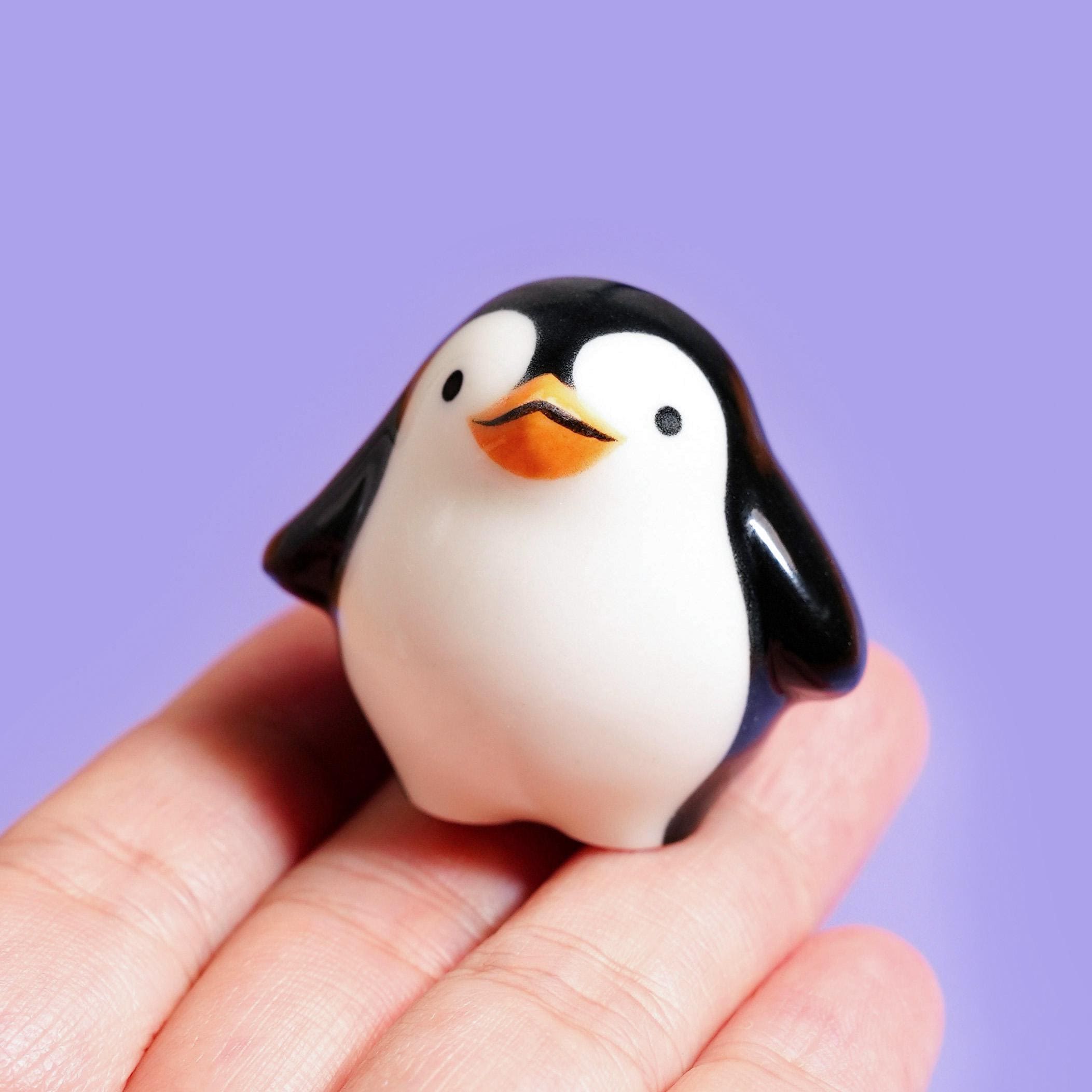 Hand-Painted Ceramic Penguin Figurine, Marine Animal Decor