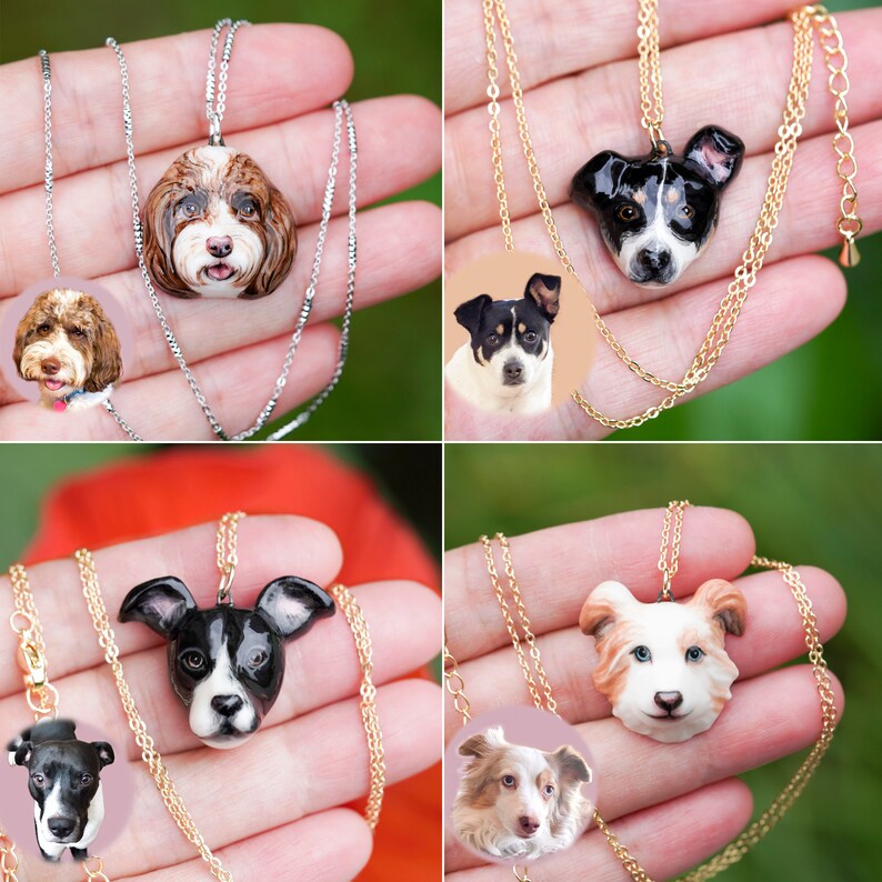 Personalized Dog Portrait Charm, Dog Necklace, Cute Pet Necklace, Amazing Gift For Mom image 3