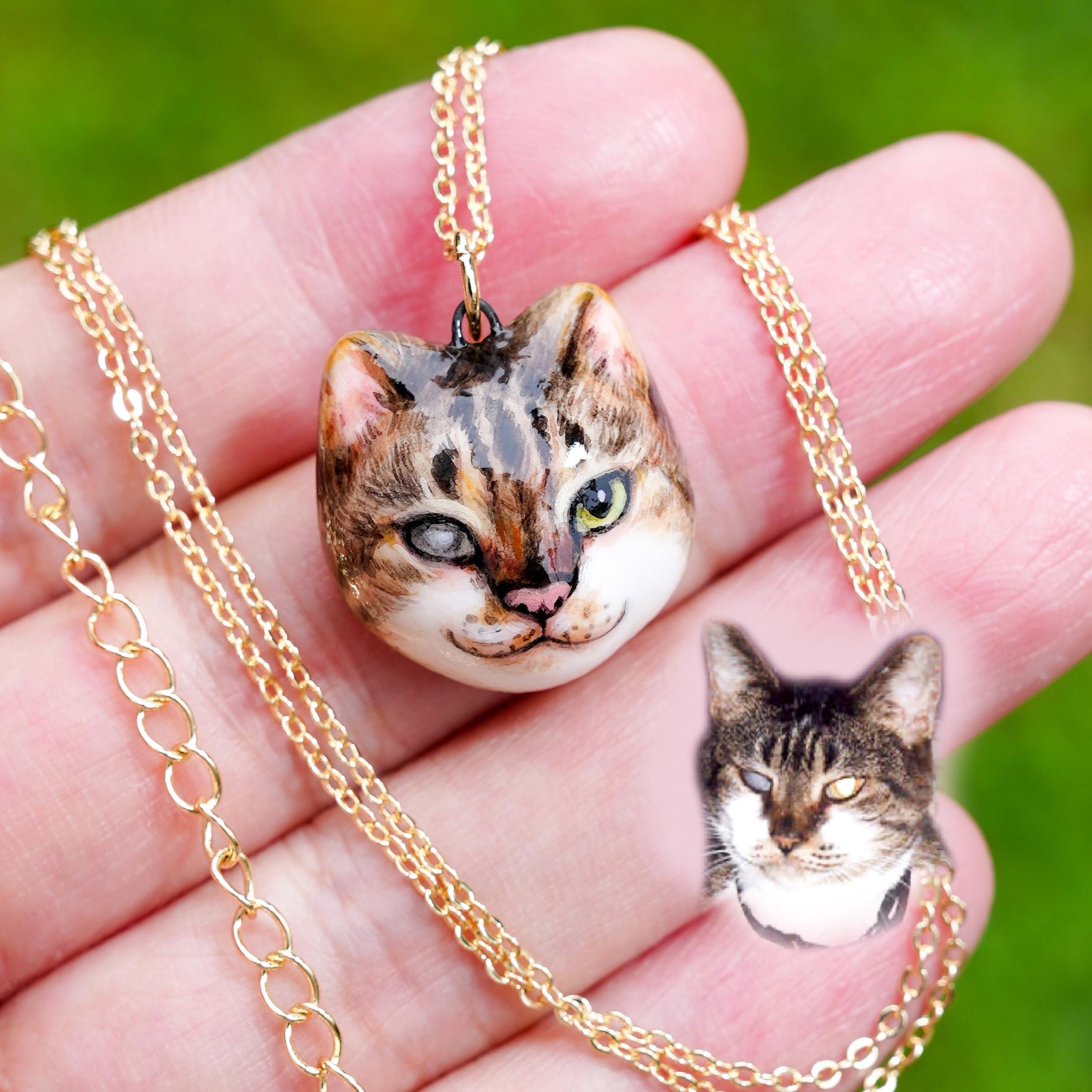 Collana Con Ciondolo Gatto Albero Della Vita - Gioiello Creativo E Alla Moda (Blu/Viola)