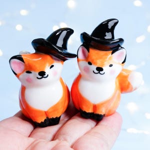 Handmade Witchy Fox Figurines, Cute Spooky Fox, Amazing Fall Decor & Halloween Gift Idea