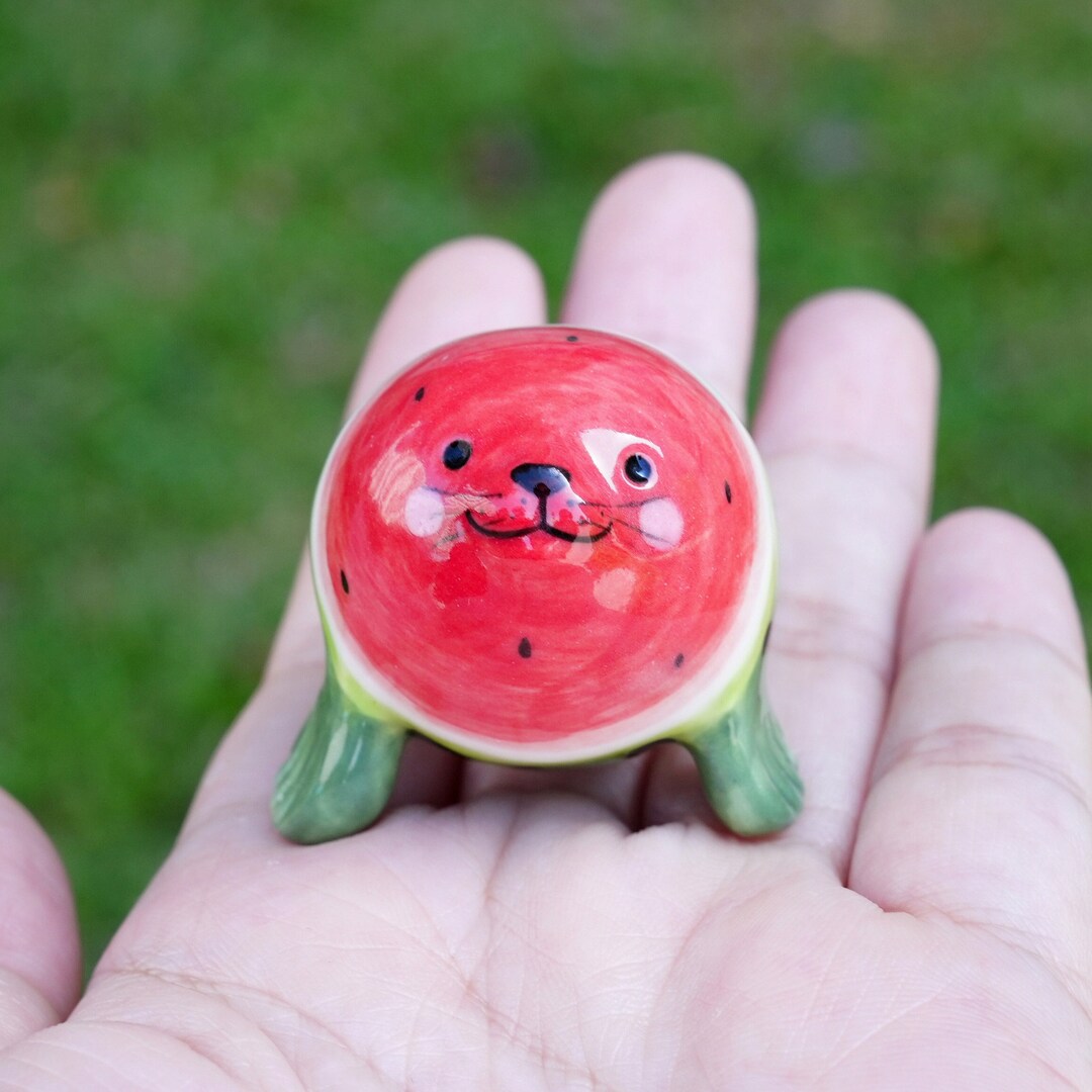 Cute Watermelon Seal, Ceramic Seal Figurine, Amazing Gifts Etsy