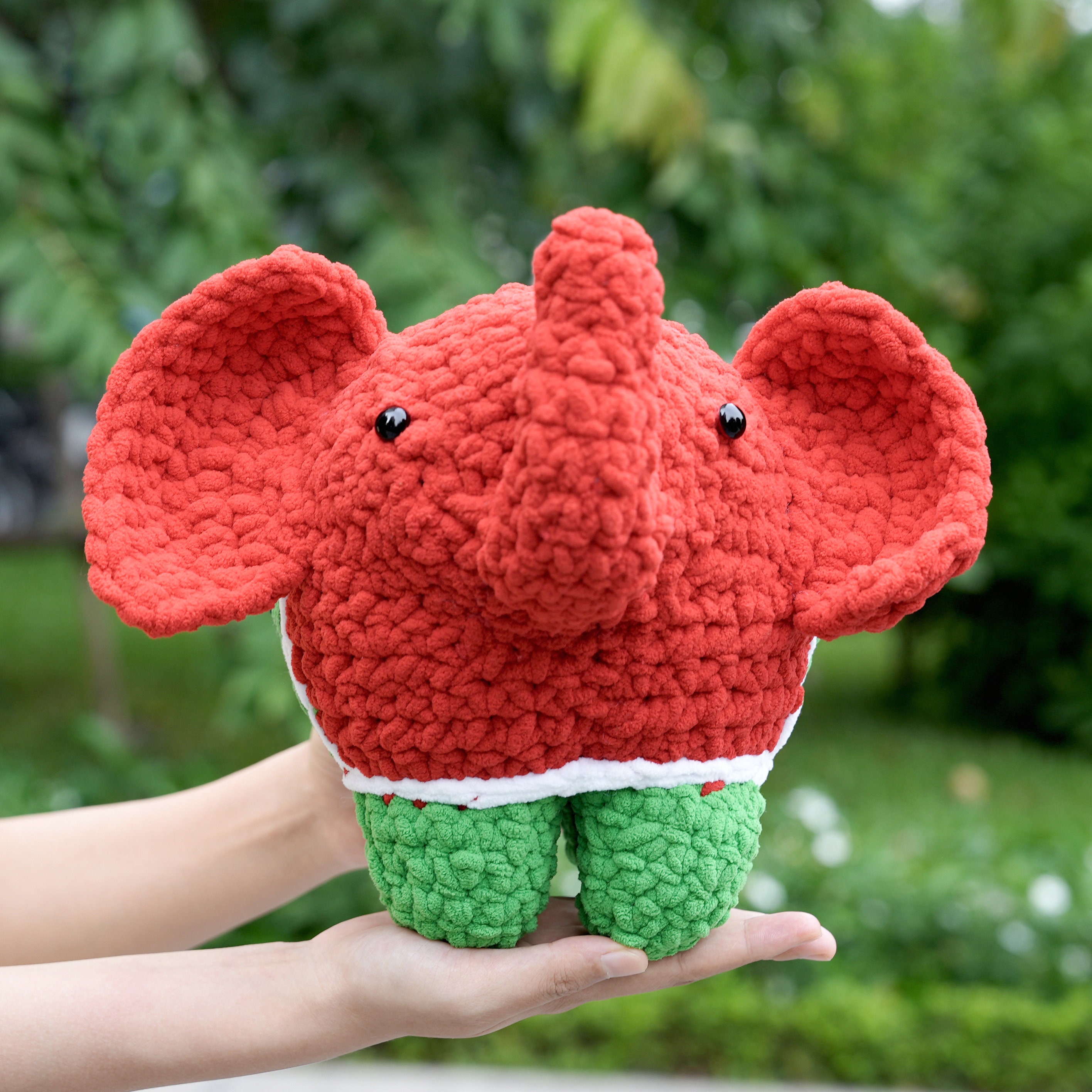 Handmade crochet plush velvet elephant > MyEBooth