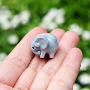 Tiny Elephant for the Dollhouse, World&#39;s Smallest Elephant Figurine, Hand Painted