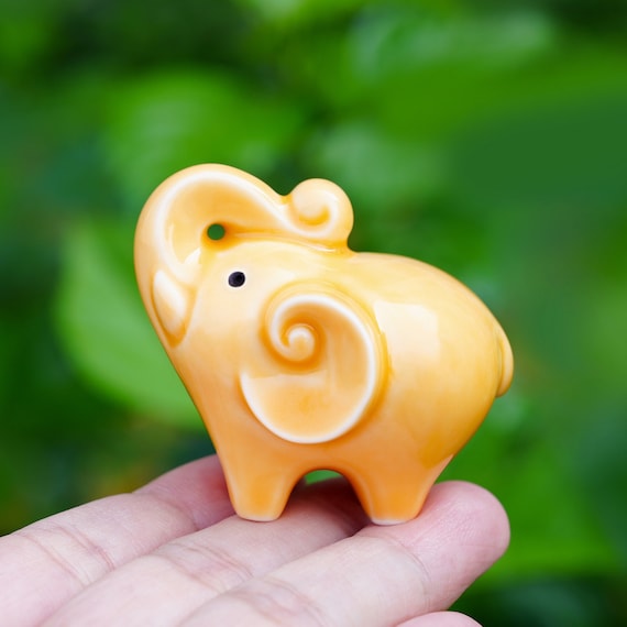 希少】アート置物黄色い象