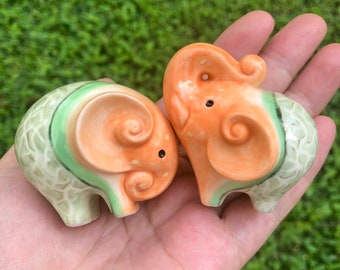 Lucky Ceramic Elephantaloupe , Cantaloupe Elephant With Trunk Up, Amazing Gift