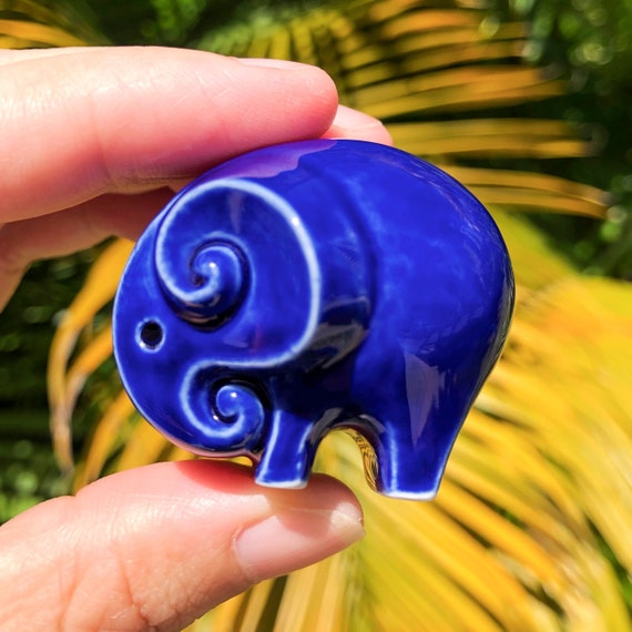 Lucky Ceramic Elephant, Gift for Animal Lover, Decorative Statue, Elephant  Gifts for Mom 