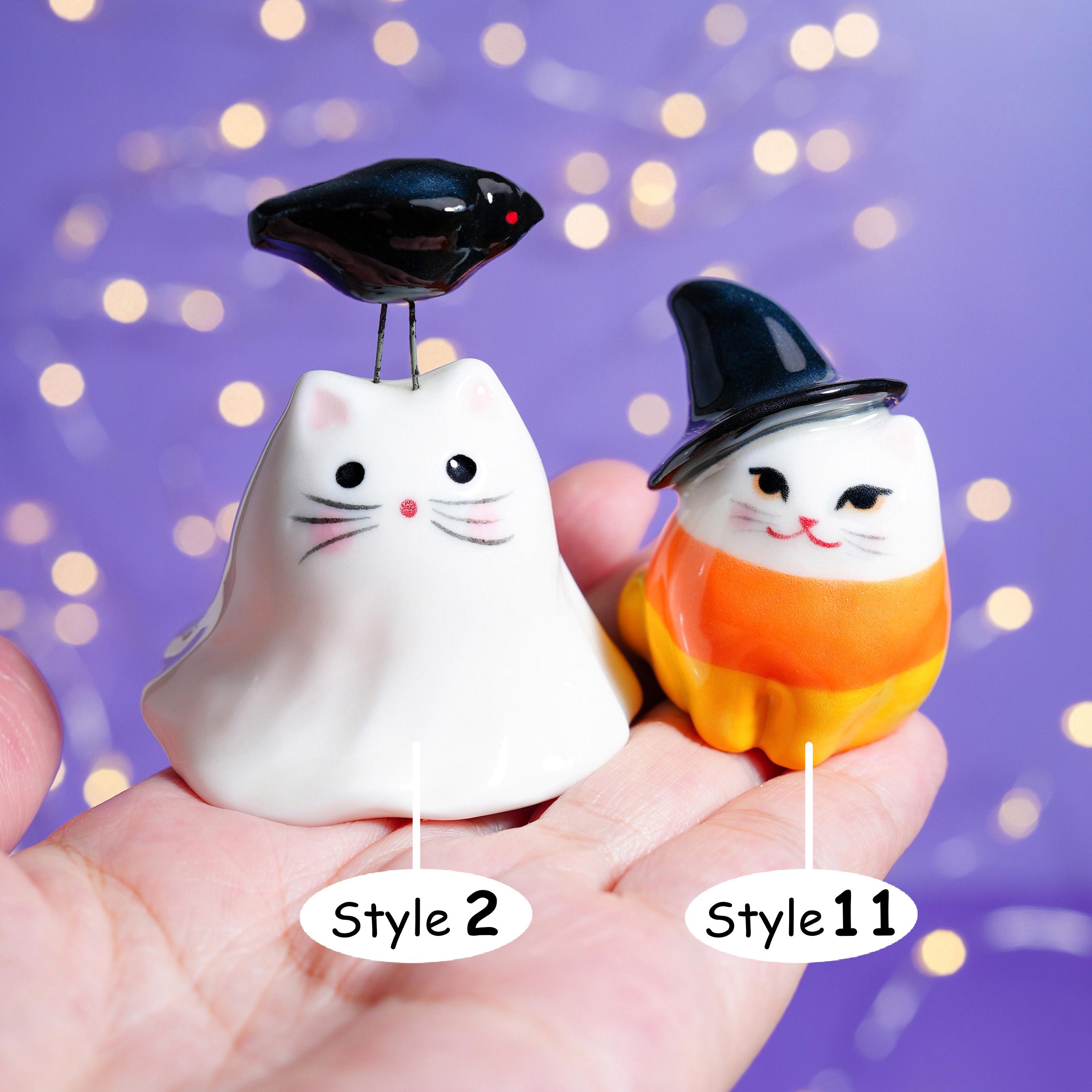 ハロウィン 玩具 置物 陶器 音が鳴る キラキラ かぼちゃ クロネコ 子供