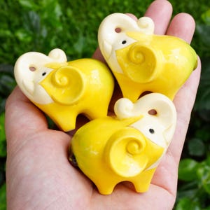 Ceramic Banana Elephant Figurine, Elephant For Wealth And Luck Trunk Up, Gifts For Mom
