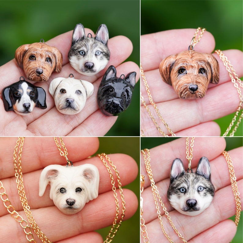 Personalized Dog Portrait Charm, Dog Necklace, Cute Pet Necklace, Amazing Gift For Mom image 7