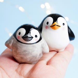 Baby Emperor Penguin Figurine, Penguin Love, Winter Vibes Decoration