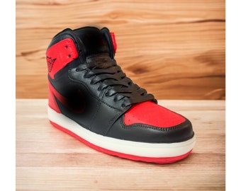 Sneaker Candle, Retro 1 Sneaker Candle | No. 1 Soy Candle | AJ1 High Top Candle | Black and Red