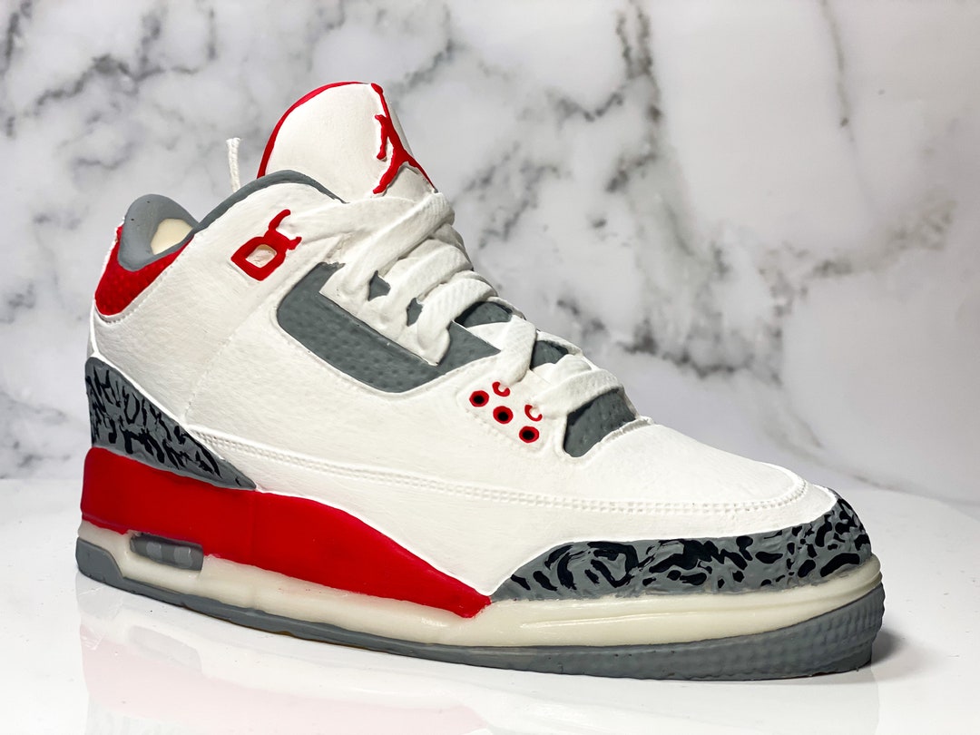 Retro 3s Sneaker Candle Fire Red 3 AJ3 Soy Candle Jordan - Etsy