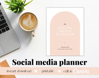 Social Media Planner Editable Printable Download, Instagram Planner Instagram, Youtube planner, pinterest planner, Influencer success