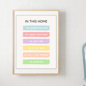 In this home, List printable verse printable digital download, Christian wall art, Ephesians, Bible verse wall art, Christian living,