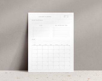 Canva Customizable Printable Content Calendar - For Creatives, Influencers, Designers, Photographers - DIGITAL DOWNLOAD