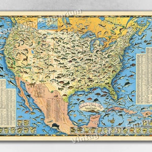 Vintage Fishing Maps 