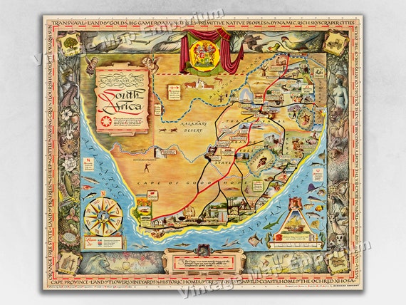 Décoration Murale éducative Empire Poster Carte De L'Afrique Avec