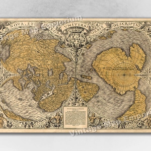 1531 World Map - The Oronteus Finaeus Map - Vintage Old World Wall Map Art Print Poster