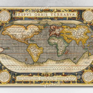1608 “Typus Orbis Terrarum” Vintage Style Abraham Ortelius Map - Vintage Old World Wall Map Art Print Poster