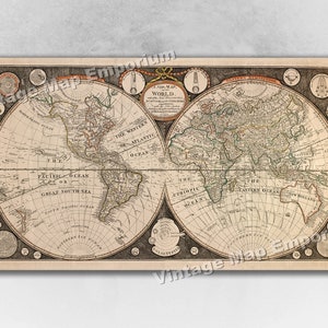 1799 Captain Cook Discovery Map - Historic New World Vintage Map - Discoveries by Capt Cook - Old Vintage Wall Map Of the World Art Poster