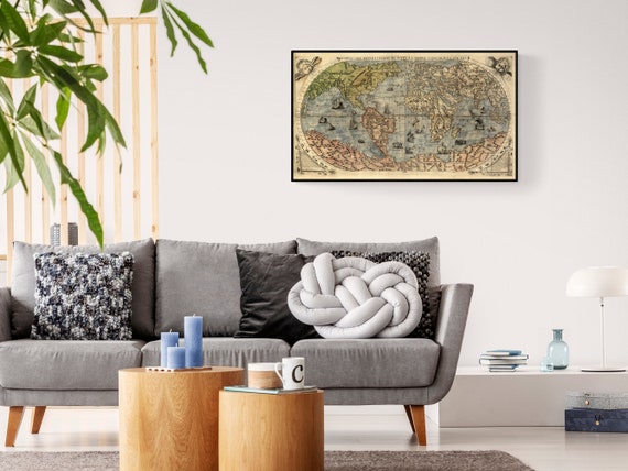 1565 Known World Map and of the Americas by Gastaldi Bertelli