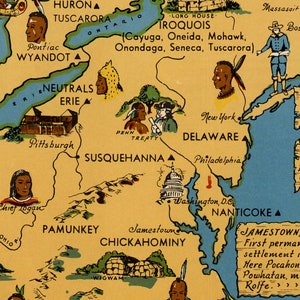 Native North American Indian Tribe Map - 1944 Indians of the USA ...