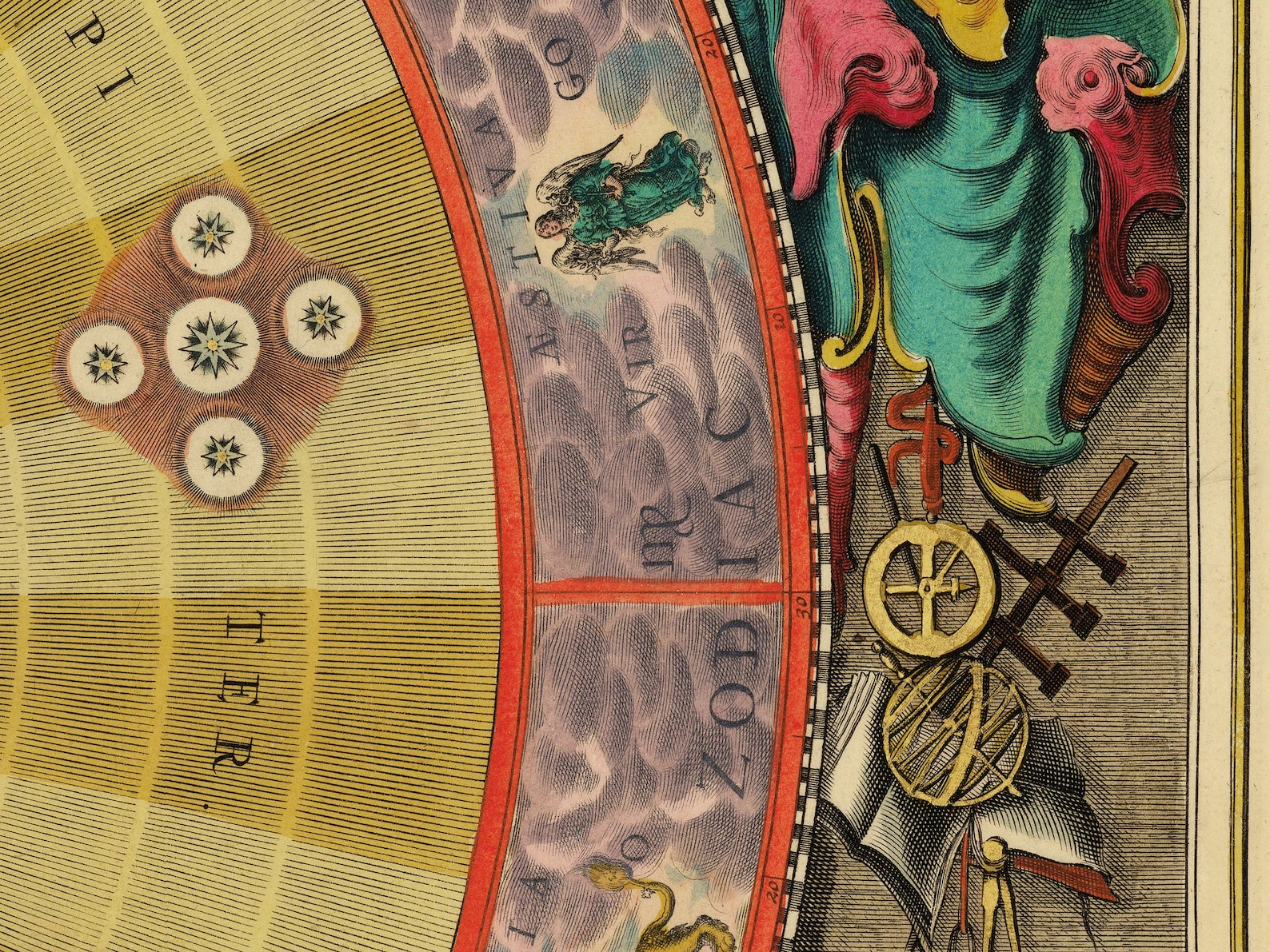 1660 Celestial Map Print Plate 4 - "the Planisphere of Copernicus" by ...