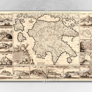 1688 Map of the Greek Islands - Map of Ancient Greece - Vintage Old World Wall Map Art Print Poster